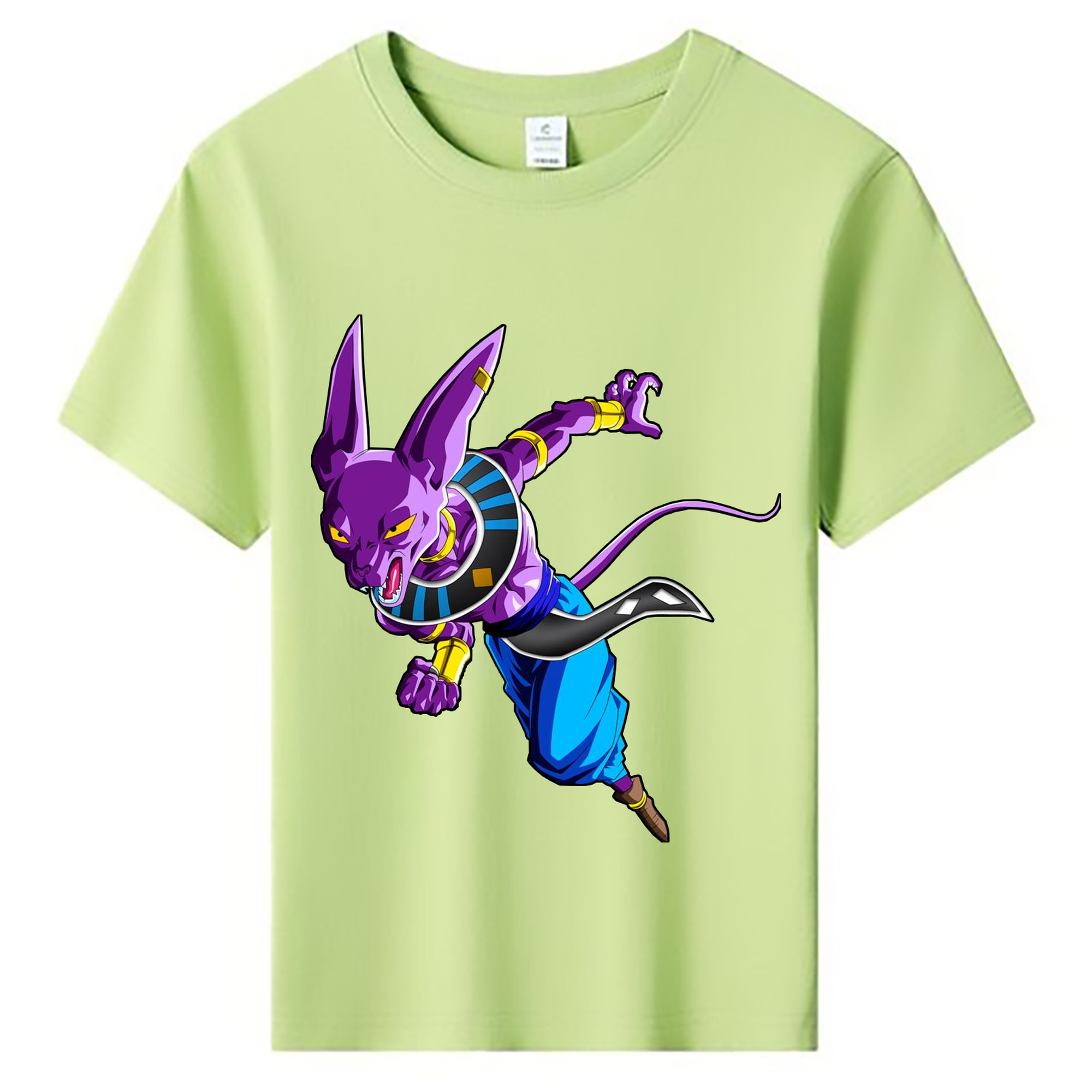 （画像用） ドラゴンボール ビルス 破壊神ビルス DRAGON BALL Beerus Birusu 綿100％キッズTシャツ（フロントプリント）